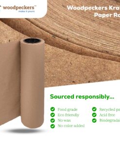 Brown Craft Paper Roll 48 Inches Wide, 1800 Inches Long, 1 Roll, Jumbo Roll for Gift Wrapping Paper and Packing Paper, by Woodpeckers 48" x 1800" Single Roll 13 91gYANlW6UL