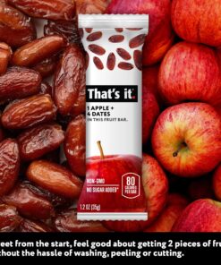 That's it. Apple + Dates 100% Natural Real Fruit Bar, Best High Fiber Vegan, Gluten Free Healthy Snack, Paleo for Children & Adults, Non GMO Sugar-Free, No Preservatives Energy Food (12 Pack) 13 91gfA1YZZiL