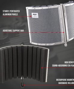 Alternative view of LyxPro VRI-30 Sound Absorbing and Vocal Booth Recording Microphone Isolation Shield Panel for Home Office and Studio Portable & Foldable Stand Mount Adjustable