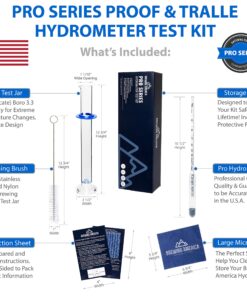 Alternative view of Hydrometer Alcohol Meter Test Kit: Distilled Alcohol American-Made 0-200 Proof Pro Series Traceable Alcoholmeter Tester Set with Glass Jar for Proofing Distilled Spirits - Made in America
