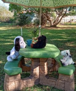 Step2 Naturally Playful Picnic Table with Umbrella Green & Leaves 19 91gmntLLDIL