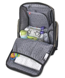 Fisher-Price Fashion Diaper Backpack with Fastfinder Pocket System Black 11 91gnh O9ewL