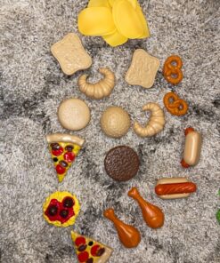 KidKraft 115-Piece Deluxe Tasty Treats Pretend Play Food Set, Plastic Grocery and Pantry Items, Gift for Ages 3+ 64 91gqTDAIdJL