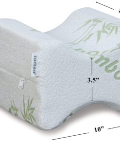 InteVision Memory Foam Knee Pillow for Side Sleepers, Body Positioner Pillow, Leg Spacer Pillow with Bamboo Cover 10 91gvYU L39L