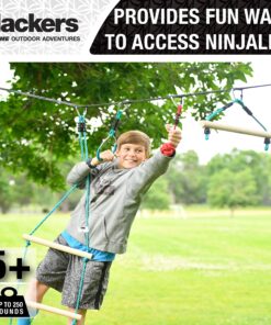 Slackers 8 ft Rope Ladder - Best Outdoor Ninja Warrior Training Equipment For Kids - A Great Addition To Your Backyard Ninjaline Obstacle Course - Rated Ages 5+ 16 91gvgoHIylL