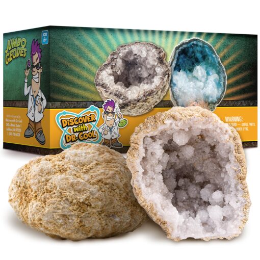 Break Open 2 Jumbo Geodes– Break Your Own Large Geode with Crystals, Earth Science Kit for Kids to Learn Geology, Gifts for Rock Collectors, Cool Rocks for Boys and Girls