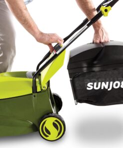 Sun Joe MJ401E 14-Inch 12-Amp Electric Lawn Mower w/Collapsible Handle for Storage, 3-Position Height Control, 10.6-Gallon Bag, Green Original Version 38 91h2AQqzHL
