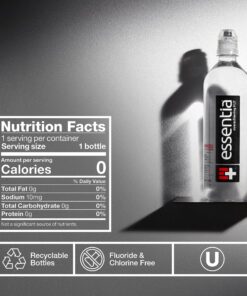 Essentia Bottled Water, Ionized Alkaline Water; 99.9% Pure, Infused with Electrolytes, 9.5 pH or Higher with a Clean, Smooth Taste, 23.67 Fl Oz (Pack of 24) 18 91h2edLynPL