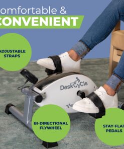DeskCycle Under Desk Bike Pedal Exerciser - Mini Exercise Bike Desk Cycle, Leg Exerciser for Physical Therapy & Desk Exercise - Adjustable Leg and Standard Versions White Standard Height 27 91hEytc9sLL 1