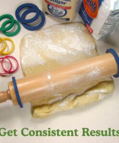 Regency Wraps Evendough Bands, Rolling Pin Rings for Rolling Dough to Precise Thickness for Pizza, Pies, Pastries, Pasta, Set of 4 sizes, Pack of 1 15 91hJh1a020L