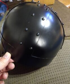 SA International Black Antique Plated Medieval Viking Mask Helmet with Liner & Strap 27 91hLtWS1sL 1