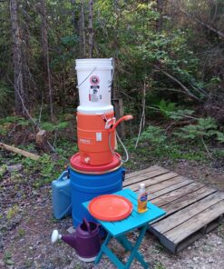 Ivation Portable Outdoor Shower, Battery Powered - Compact Handheld Rechargeable Camping Showerhead - Pumps Water from Bucket Into Steady, Gentle Shower Stream 35 91hOICfifgL