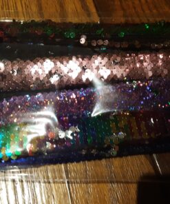 KUUQA 16 Pcs Magic Sequins The Mermaid Bracelets 2-Color Sequin Reversible Glitter Slap Bracelets Charms Wristband for Kids Little Mermaid Birthday Party Favors Bags Supplies (Random Colors) 32 91hTK0K9y5L