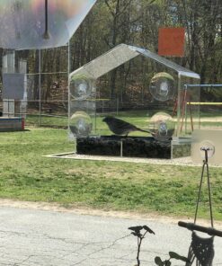 Window Bird Feeders for Outside - Large Bird House Style Window Bird Feeder - Window Bird Feeders with Strong Suction Cups with Drain Holes, Removable Tray, Large Seed Capacity and Rubber Perch 28 91hTxMy036L