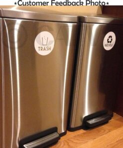 Recycle and Trash Vinyl Lettering Decal Sticker (4" x 4", White) 4" x 4" 20 91hYp9xteL