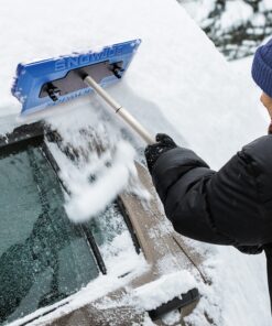 Snow Joe SJBLZD The Original 2-In-1 Telescoping Snow Broom + Ice Scraper w/18-Inch No-Scratch Foam Head, Closed Cell Foam for No Water Absorption, Blue Original Snow Broom 27 91hcPsZbytL