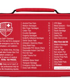 Swiss Safe 2-in-1 First Aid Kit (120 Piece) + Bonus 32-Piece Mini Kit: Compact, Lightweight for Emergencies at Home, Outdoors, Car, Camping, Workplace, Hiking & Survival 120 Piece Standard 28 91hhzPj0ZL 1