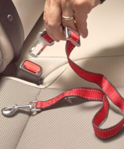 Alternative view of Dutchy Brand Pets Lovers Club Durable Dog Seatbelt - Heavy Duty Strap, Reflective Lines, 2 Adjustable Sizes (15-25in or 22-37in) Fits Small, Medium, Large, Extra Large Dogs Red with Reflective Stripes