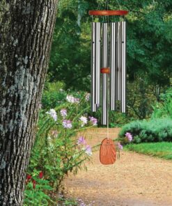 Woodstock Wind Chimes Amazing Grace Chime Medium (24'') Silver Wind Chime Inspirational and Memorial Gifts Wind Chimes for Outside Patio Home or Garden Decor (AGMS) 17 91honguK4bL