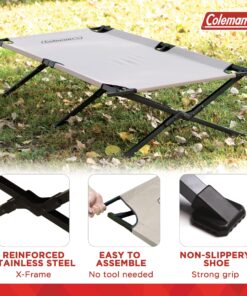 Coleman Trailhead II Camping Cot, Easy-to-Assemble Folding Cot Supports Campers up to 6ft 2in or 300lbs, Great for Camping, Lounging, & Elevated Sleeping Military Camping Cot 29 91hxtcHu12L