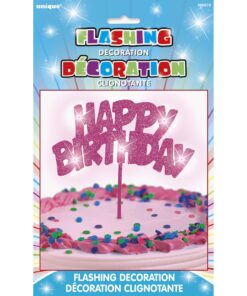 Pink Happy Birthday LED Flashing Pick - 10.25", 1 Piece - Perfect for Birthday Celebrations Pink Flashing 15 91i0MtZkML