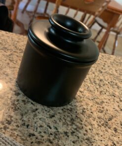 Butter Bell - The Original Butter Bell crock by L Tremain, a Countertop French Ceramic Butter Dish Keeper for Spreadable Butter, Matte Black BB-NITE 16 91i0fZLwR0L