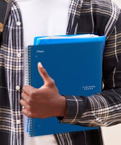 Five Star Spiral Notebooks Plus Study App, 2 Pack, 5 Subject, College Ruled Paper, 11" x 8-1/2", 200 Sheets, Black & White (73035) Black, White 18 91i2aCC BlL