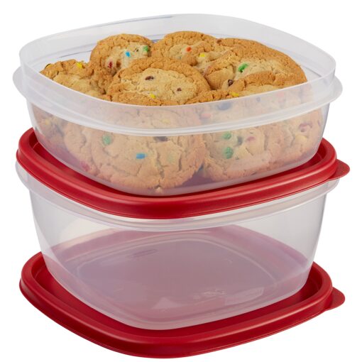 Rubbermaid Easy Find Lids Food Storage Container, 4-Piece Set, Red (1787251) 2-Pack