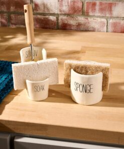 Mud Pie Kitchen Dish Sponge Holder Caddy, Off White Off-White 30 91i5zDqxpxL