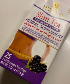 Hyleys Slim Tea Acai Berry Flavor - Weight Loss Herbal Supplement Cleanse and Detox - 25 Tea Bags (1 Pack) 25 Count (Pack of 1) 48 91iCokwSSL