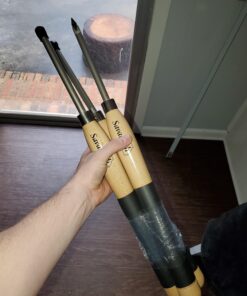 Savannah - 7586 Carbide Turning Tool Large Size (3 Piece Set - All 3 Turning Tools) Includes Diamond Shape, Round and Square Turning Tools With Comfort Grip Handles, Three Tool Set,Silver 27 91iIEKcxxkL