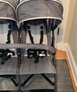 Dream On Me Volgo Twin Umbrella Stroller in Gray, Lightweight Double Stroller for Infant & Toddler, Compact Easy Fold, Large Storage Basket, Large and Adjustable Canopy 42 91iNhLTReBL 1