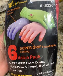 6 Pairs Women Gardening Gloves with Micro-Foam Coating - Garden Gloves Texture Grip - Working Gloves For Weeding, Digging, Raking and Pruning, Medium, Assorted color Medium (Pair of 6) Women's 35 91iQWI1HBbL