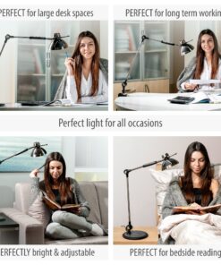 OTUS Desk Lamp Gesture Control, LED Architect Desk lamp for Home Office, Adjustable Metal Swing Arm, Tall Task Light for Drafting or Bedside Table Reading, 12 Brightness, 3 Touch Eye-Caring Modes 30 91iVOmxRnTL