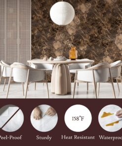 Very Berry Sticker Brown Marble Laminate Countertop Vinyl (24" x 78", Brown) Peel and Stick Waterproof 24" x 78" 11 91iYjkmUm4L