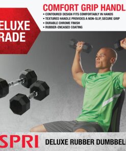 Alternative view of Dumbbells Hand Weights Set of 2 - Rubber Hex Chrome Handle Exercise & Fitness Dumbbell for Home Gym Equipment Workouts Strength Training Free Weights for Women, Men D) 10-Pound (Pair)
