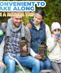 75 Oz Half Gallon Water Bottle with Handle - 2.2L Sport Bottle BPA Free Athletic Gear Leak Proof Water Bottles Hydration Bottle - Gym Water Jug Sports Water Bottle Hiking Outdoor Camping Water Jug Grey 20 91ieG3Qhu7L