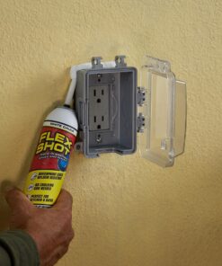 Flex Shot Rubber Adhesive Sealant Caulk, 8-oz, White Adhesive Caulk 19 91ijakQyefL