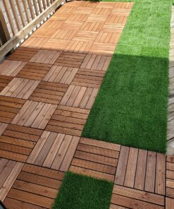 Yaheetech 27PCS Interlocking Patio Deck Tiles 12 x 12in Wood Floor Tiles Outdoor Flooring for Patio Garden Deck Poolside Brown Brown-straight 49 91ilKiCV0kL