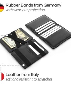 Jaimie Jacobs Flap Boy Slim Magic Wallet Genuine Leather RFID Blocking Black with Black Elastic 18 91ipU08G10L