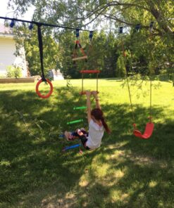 Rainbow Craft 6.6FT Climbing Rope Ladder Ninja Ladder for Kids - Kids Ninja Warrior Obstacle Course Accessories - Ninja Warrior Slackline Ladder, Playground Ninja Obstacles Swing Rope Ladder 19 91iyXcHpa8L