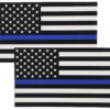 Thin Blue Line Flag Decals - 3x5 in. Black White and Blue American Flag Stickers for Cars, Trucks - in Support of Police and Law Enforcement Officers (2-Pack) 2-pack 12 91izOoSzqWL