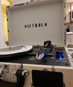 Victrola Vintage 3-Speed Bluetooth Portable Suitcase Record Player with Built-in Speakers | Upgraded Turntable Audio Sound|Retro Map, Model Number: VSC-550BT-P4 Retro Map 36 91j4yED56tL
