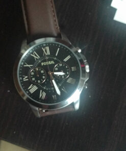 Fossil Grant Men's Watch with Chronograph Display and Genuine Leather or Stainless Steel Band Brown 43 91jAbbonrBL