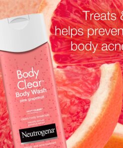 Neutrogena Body Clear Acne Treatment Body Wash with 2% Salicylic Acid Acne Medicine to Prevent Body Breakouts,Pink Grapefruit Shower Gel for Back,Chest & Shoulders,Vitamin C,8.5 fl. oz (Pack of 3) 22 91jHORed9VL 1