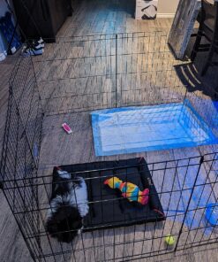 MidWest Homes for Pets Foldable Metal Dog Exercise Pen / Pet Playpen, 24'W x 24'H, 1-Year Manufacturer's Warranty Black No Door 24" H 32 91jIuuB6FL