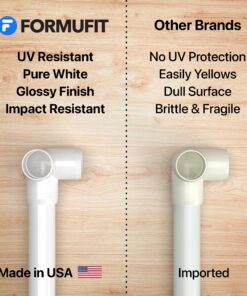 FORMUFIT 1/2" 3-Way Elbow Furniture Grade PVC Fitting in White, Made In USA, UV-Resistant, Impact-Proof, 0.840" Actual Socket Diameter (10-Pack) - F0123WE-WH-10 16 91jQCNhpK4L