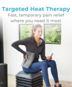 Pure Enrichment® PureRelief™ XL Heating Pad - 12" x 24" Electric Heating Pad for Back Pain & Cramps, 6 Heat Settings, FSA/HSA Eligible, Soft Machine Wash Fabric, Auto-Off & Moist Heat (Charcoal Gray) 30 91jUw47NS L