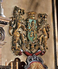 Alternative view of Design Toscano Heraldic Royal Lions Coat of Arms Wall Sculpture, 30 Inch, Full Color Heraldic coat of Arms