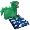 Amazon Basics Kids Bedding Nap Set with Dinosaur Pillow and Fleece Throw Blanket 50 in x 60" 19 91jb08nas1L